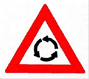 Kreuzung mit Kreisverkehr (Verkehrszeichen)