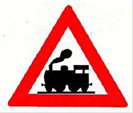 Bahnübergang ohne Schranken (Verkehrszeichen)