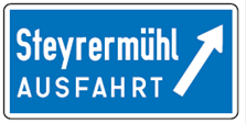 Ausfahrts­wegweiser - Autobahn oder Autostraße (Verkehrszeichen)