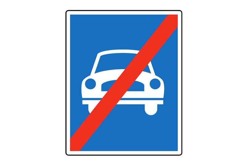 Ende der Autostraße (Verkehrszeichen)