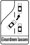 Fahrstreifen­verminderung (Verkehrszeichen)
