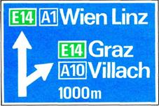 Vorwegweiser - Autobahn oder Autostraße (Verkehrszeichen)