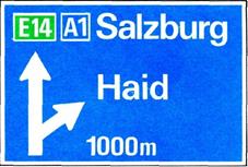 Vorwegweiser - Autobahn oder Autostraße (Verkehrszeichen)