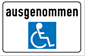 außer dargestellte Fahrzeuge (hier: Behinderte) (Verkehrszeichen)